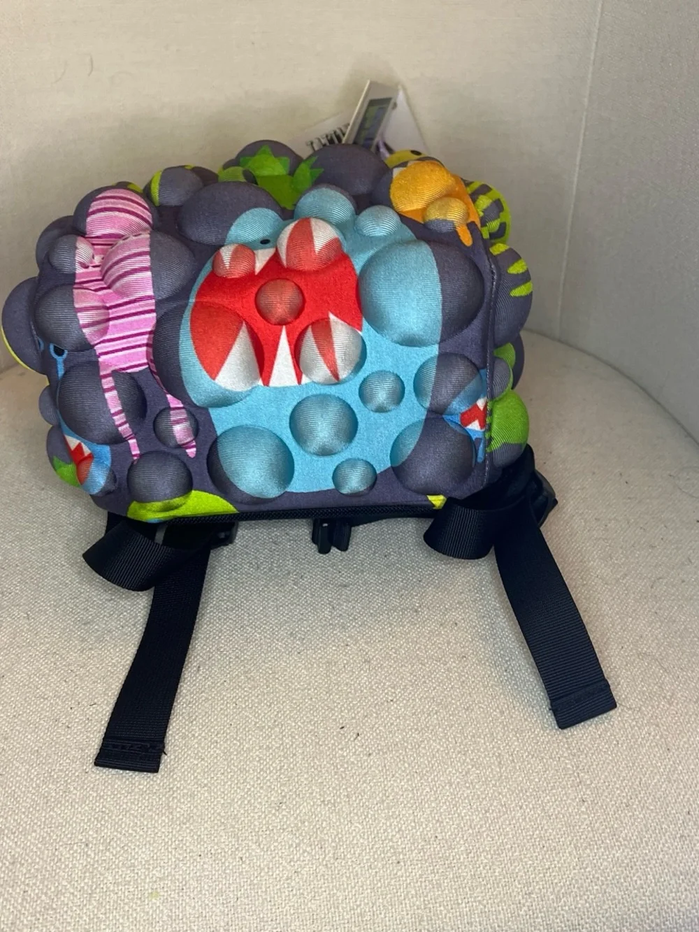 Kids Bubble Backpack in Multi-Color Monster Print
